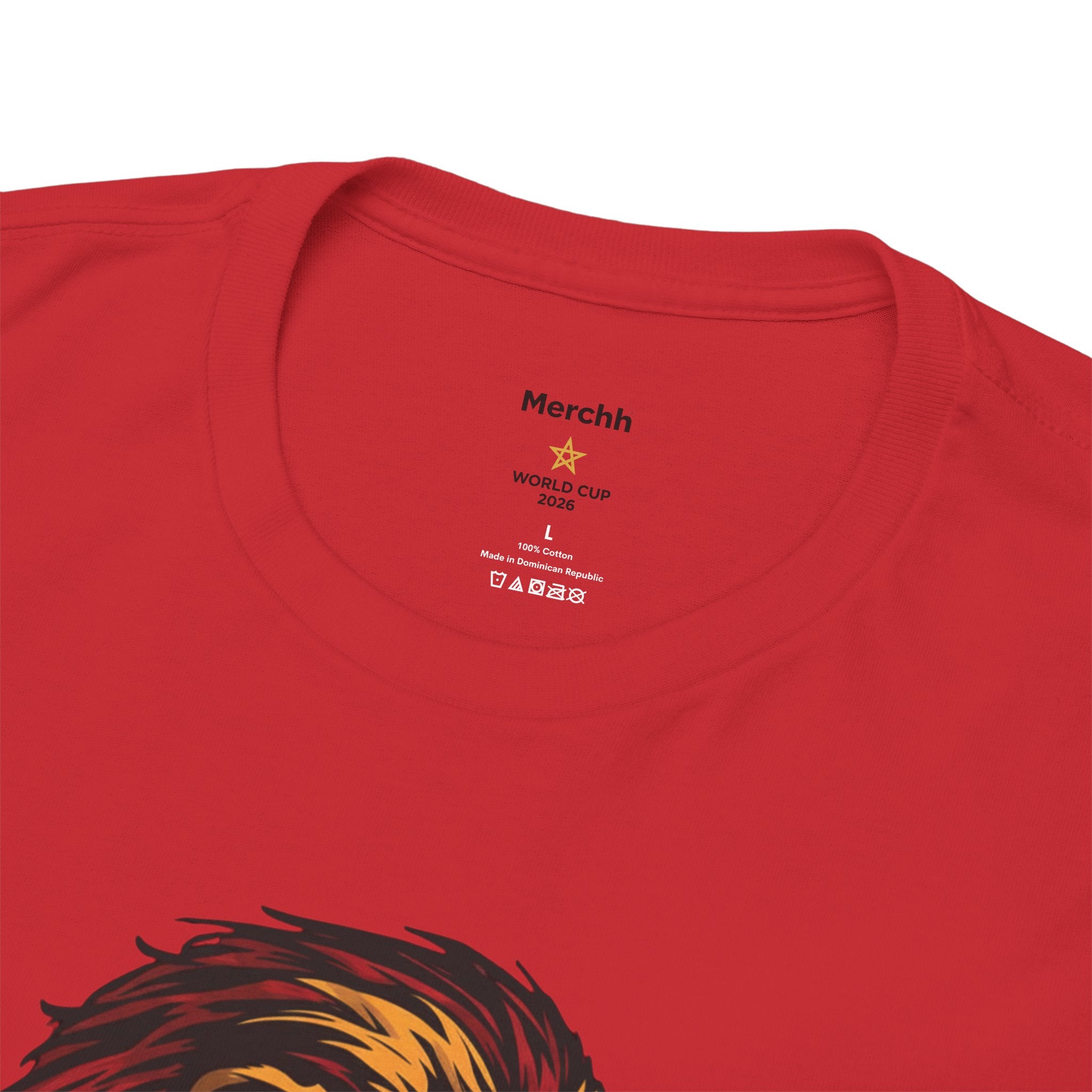 Dima Maghrib Lion Tee - Red | World Cup 2026